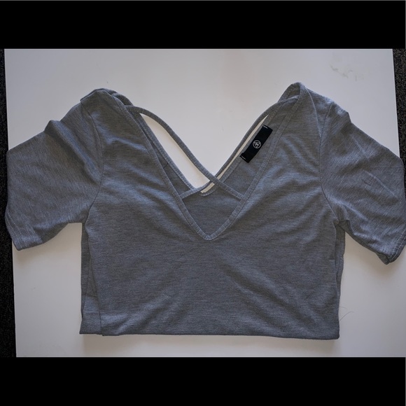 Missguided Tops - Grey shirt sleeve t-shirt size M Missguided Tops - Grey shirt sleeve t-shirt size M